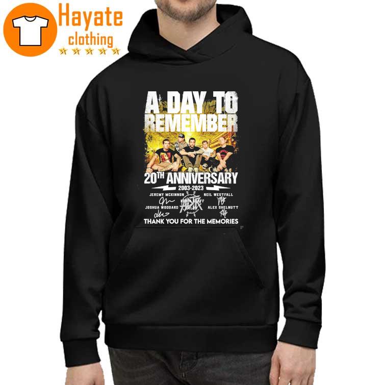 A Day to Remember 20th Anniversary 2003-2023 thank You for the memories signatures hoddie