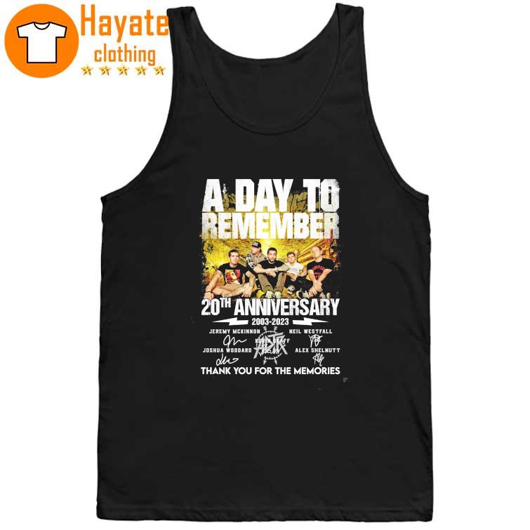 A Day to Remember 20th Anniversary 2003-2023 thank You for the memories signatures tank top