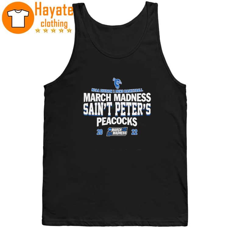NCAA Division I men's basketball March Madness Saint Peter's Peacocks 2022 tank top