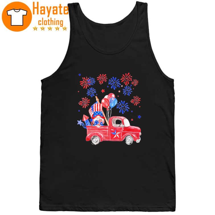 The Gnome and Car happy 4th of July tank top