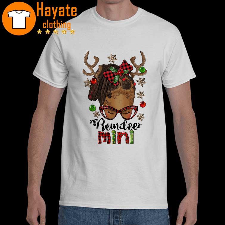 Afro Messy Bun Reindeer Mini Christmas 2022 Shirt