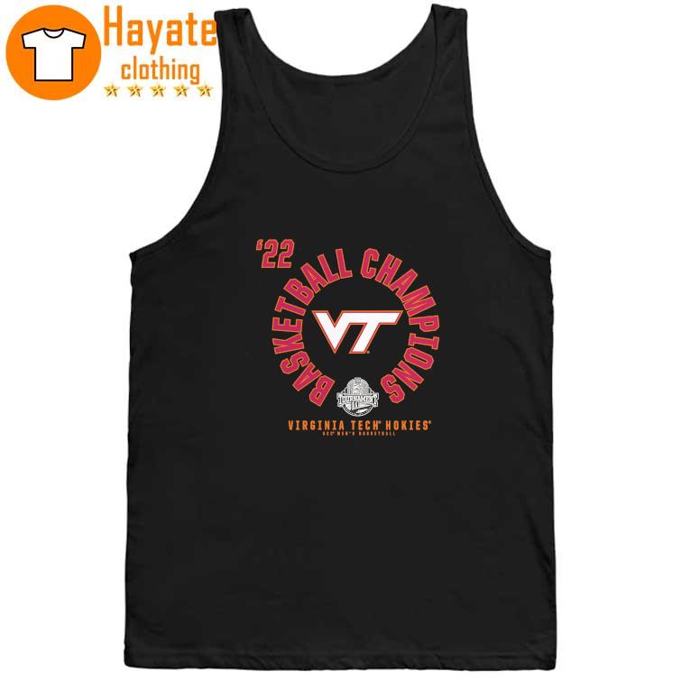 Men's Fanatics Branded Black Virginia Tech Hokies 2022 ACC Men's Basketball Conference Tournament Champions T-Shirt tank top