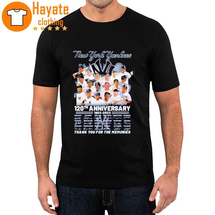 New York Yankees 120th Anniversary 1903-2023 thank You for the memories signatures shirt