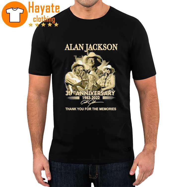 Official Alan Jackson 39th Anniversary 1983-2022 thank You for the memories signature shirt
