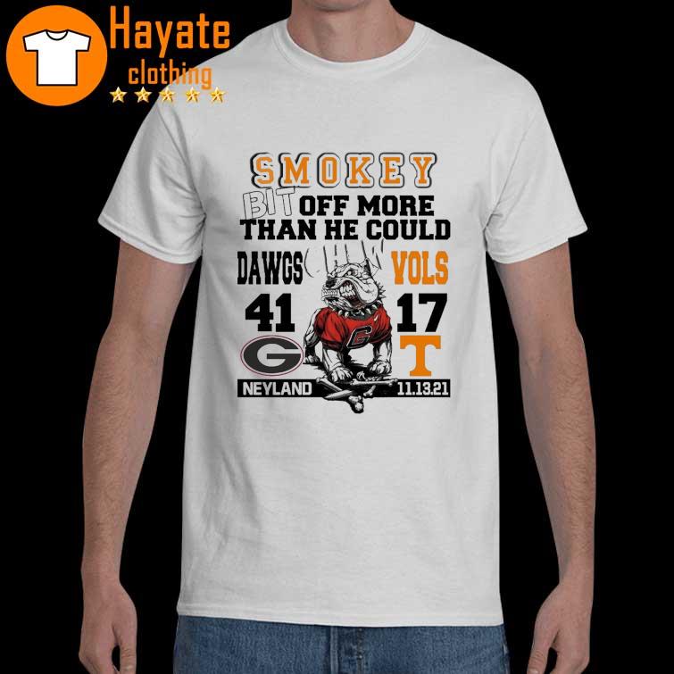 Official Smokey Bit Off More than he Could Dawgs Chew Vols 27-13 shirt