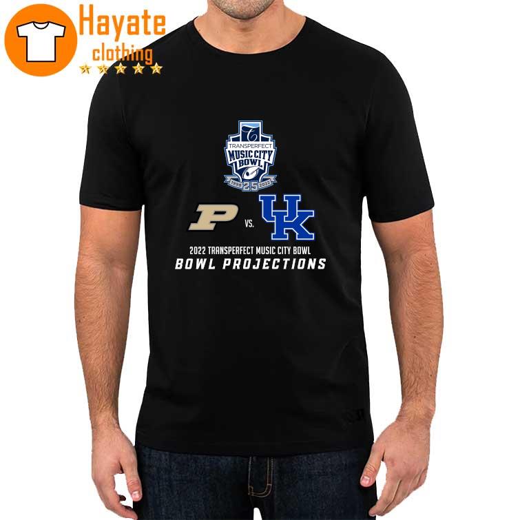 Purdue Boilermakers vs Kentucky Wildcats 2022 Transperfect Music City Bowl Bowl Projections shirt