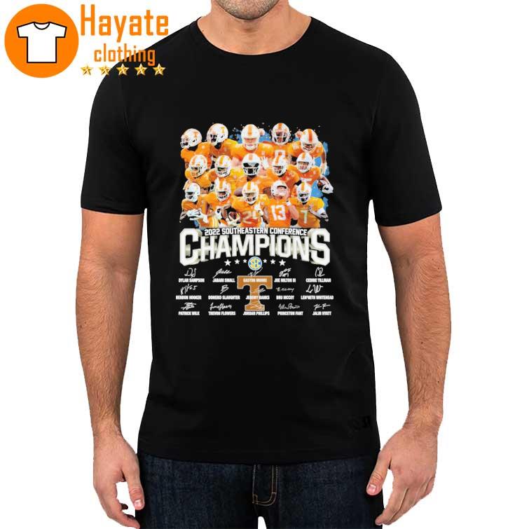 Top Tennessee Volunteers 2022 Southeastern Conference Champions signatures shirt