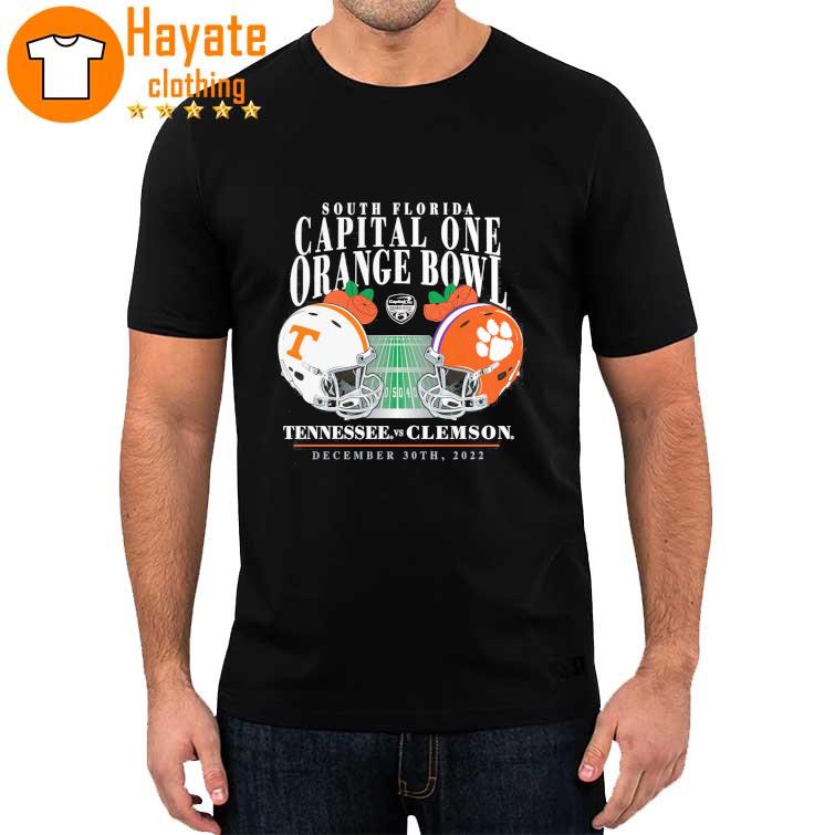 Clemson Tigers vs. Tennessee Volunteers Fanatics Branded 2022 Orange Bowl Matchup Old School T-Shirt