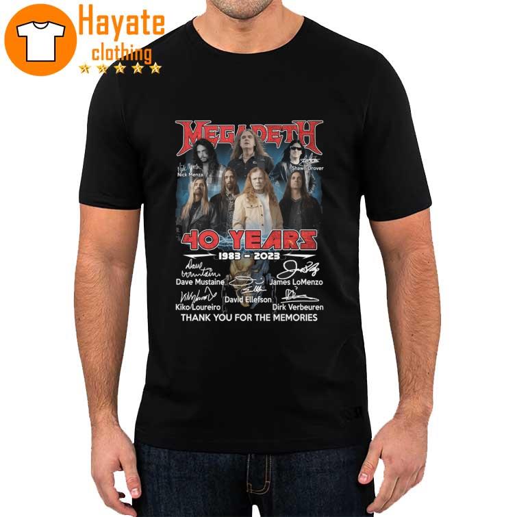 Megadeth 40 Years 1983-2023 thank You for the memories signatures shirt
