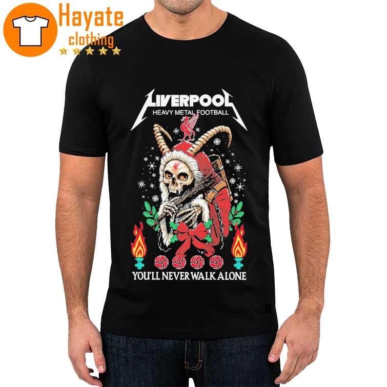 Official Skeleton Liverpool heavy Metal Football You'll never walk alone Merry Christmas 2023 Sweater